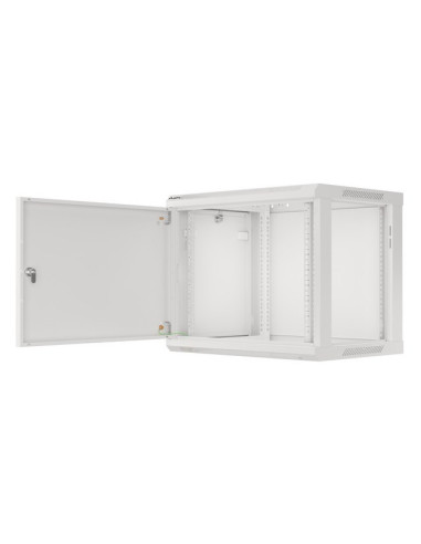 Szafa Instalacyjna Rack Wisząca 19" 9U 600X450 Szara Drzwi Metalowe Lanberg (Flat Pack)
