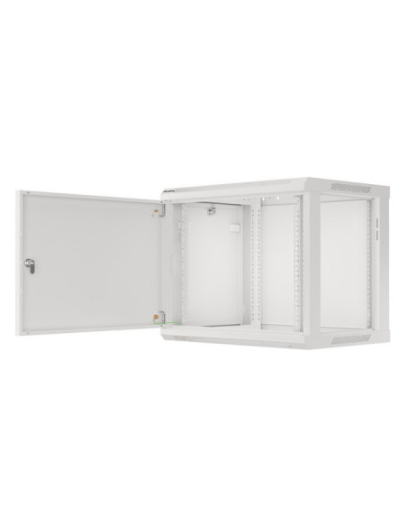 Szafa Instalacyjna Rack Wisząca 19" 9U 600X450 Szara Drzwi Metalowe Lanberg (Flat Pack)