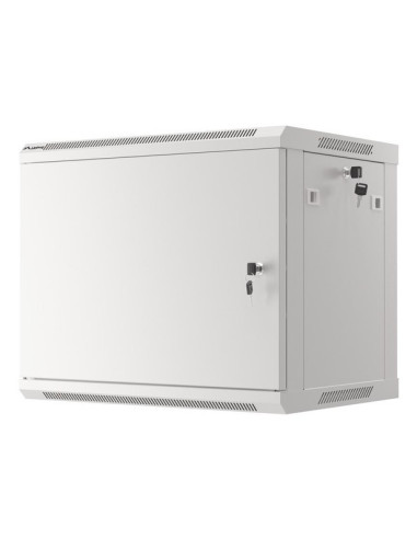 Szafa Instalacyjna Rack Wisząca 19" 9U 600X450 Szara Drzwi Metalowe Lanberg (Flat Pack)