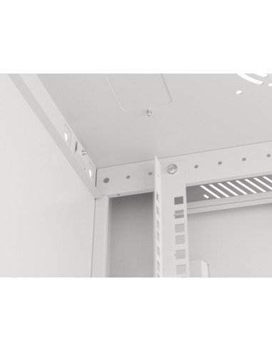 Szafa Instalacyjna Rack Wisząca 19" 9U 600X450 Szara Drzwi Metalowe Lanberg (Flat Pack)