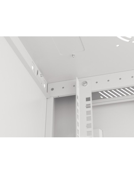 Szafa Instalacyjna Rack Wisząca 19" 9U 600X450 Szara Drzwi Metalowe Lanberg (Flat Pack)