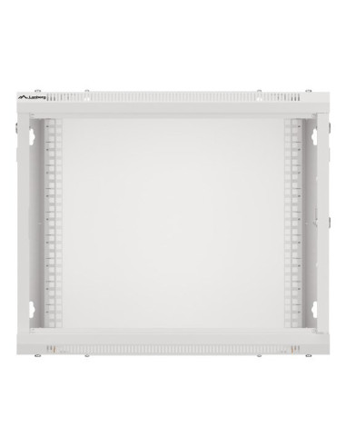Szafa Instalacyjna Rack Wisząca 19" 9U 600X450 Szara Drzwi Metalowe Lanberg (Flat Pack)