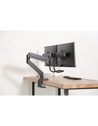 Gembird Ma-Da2-04 Regulowane Biurkowe Ramię Na 2 Monitory, 17”-32”, Do 8 Kg