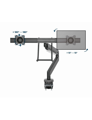 Gembird Ma-Da2-04 Regulowane Biurkowe Ramię Na 2 Monitory, 17”-32”, Do 8 Kg