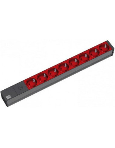 Listwa Zasilająca Bachmann 48.30Cm (19") Alu, 8-Drożna, Do Ups Z Iec Iec Iec320 C14 (Do Systemów Ups), Zasilający 2 M, 1U,, 8 Cz