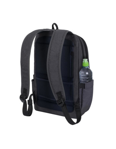 Rivacase Plecak Na Laptop 15,6" Regent, Czarny, 17L, Materiał Wodoodporny, Kieszenie Na Tablet, Smartfon, Butelkę, Akces.