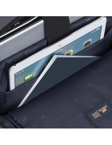 Rivacase Plecak Na Laptop 15,6" Regent, Czarny, 17L, Materiał Wodoodporny, Kieszenie Na Tablet, Smartfon, Butelkę, Akces.