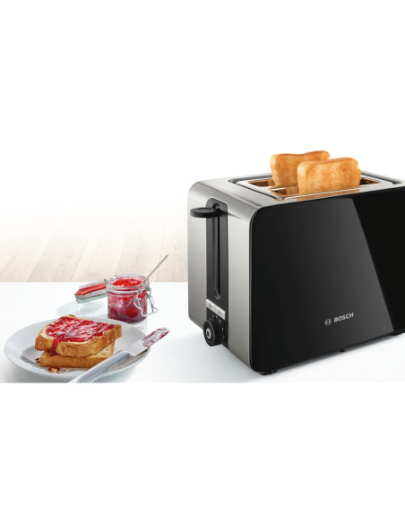 Bosch Tat7203 Toster 2 Kaw. 1050 W Czarny, Stal Nierdzewna