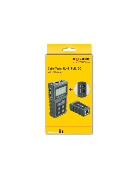 Tester Kabli Lcd Delock Rj45 / Poe / Dc - Zestaw Do Testowania Sieci