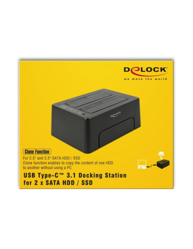 Delock Usb Type-C 3.1 Stacja Dokująca Na 2 X Sata Hdd / Ssd