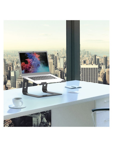 Port Designs 901103 Stojak Na Laptop Podstawka Na Notebooka Aluminium, Czarny 39,6 Cm (15.6")
