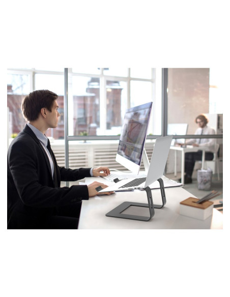 Port Designs 901103 Stojak Na Laptop Podstawka Na Notebooka Aluminium, Czarny 39,6 Cm (15.6")