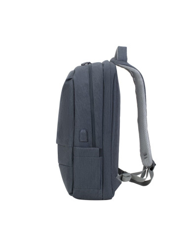 Rivacase Plecak Na Laptop 17,3" Prater, 20L, Ciemnoszary, Antykradzieżowy, Materiał Wodoodporny, Przelotka Usb