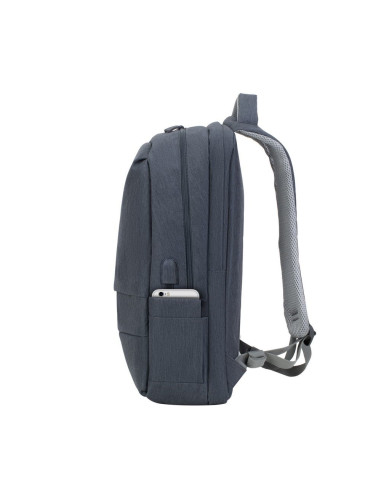 Rivacase Plecak Na Laptop 17,3" Prater, 20L, Ciemnoszary, Antykradzieżowy, Materiał Wodoodporny, Przelotka Usb