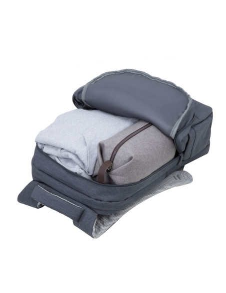 Rivacase Plecak Na Laptop 17,3" Prater, 20L, Ciemnoszary, Antykradzieżowy, Materiał Wodoodporny, Przelotka Usb