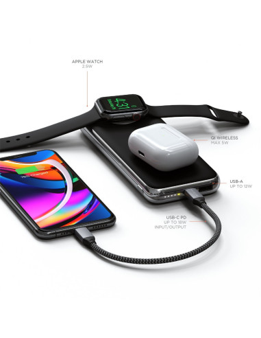 Powerbank Satechi Quatro Belaidis Ryšys 10000 Mah Juodas
