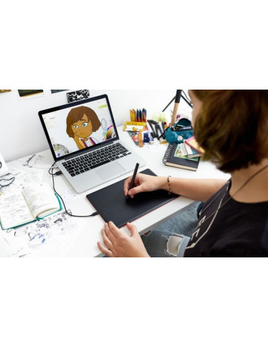 Tablet Graficzny Wacom One By Medium Czarny, Czerwony 2540 Lpi 216 X 135 Mm Usb