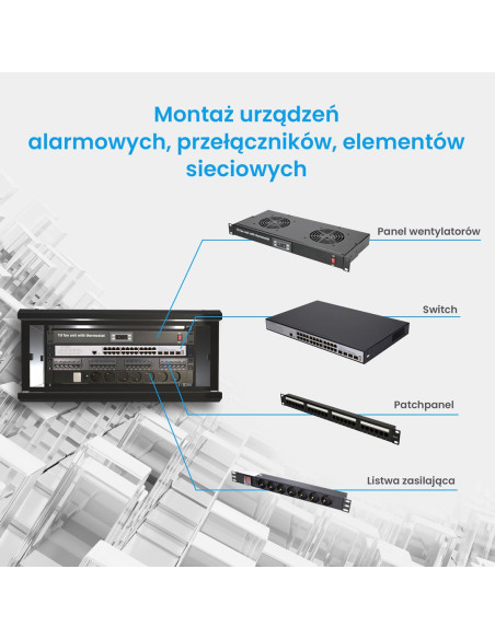 Extralink Szafa Rack 4U 600X450 Czarna Montowana Na Ścianie