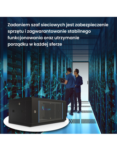 Extralink Szafa Rack 4U 600X450 Czarna Montowana Na Ścianie
