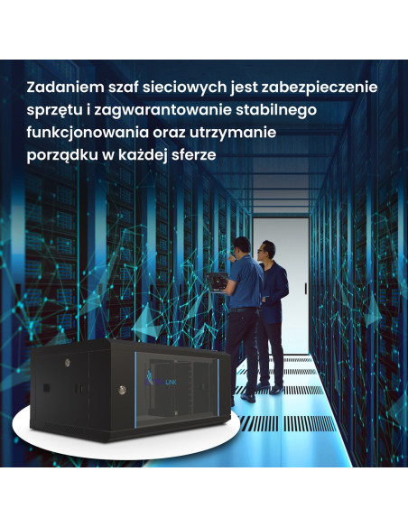 Extralink Szafa Rack 4U 600X450 Czarna Montowana Na Ścianie