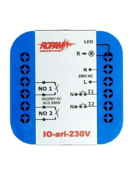 Ropam Io-Ari-230V Bezprzewodowy, Douszkowy, Dwukanałowy Sterownik 230Vac, 2Xno, 2Xin (N)