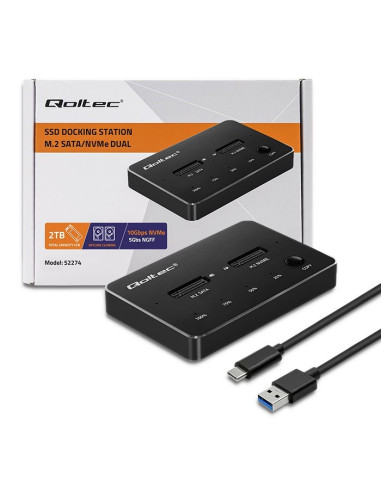 Stacja Dokująca Dysków Ssd M.2 Nvme Sata Usb-C Dual 2 X 2Tb