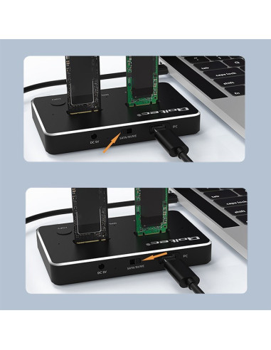 Stacja Dokująca Dysków Ssd M.2 Nvme Sata Usb-C Dual 2 X 2Tb