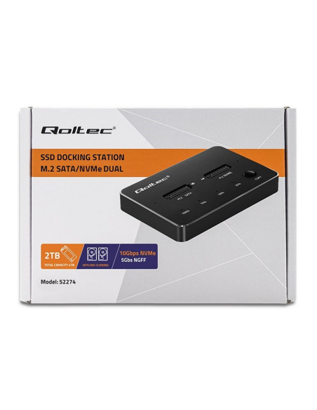 Stacja Dokująca Dysków Ssd M.2 Nvme Sata Usb-C Dual 2 X 2Tb