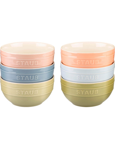 Staub Serving Zestaw 6 Misek 14 Cm, Wielokolorowe