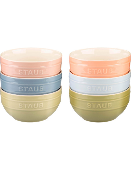 Staub Serving Zestaw 6 Misek 14 Cm, Wielokolorowe