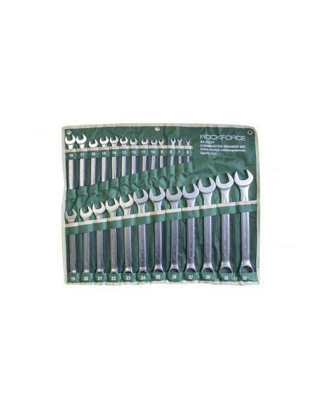 Rockforce Klucz Płasko-Oczkowy Komplet 25 Elementów (6-32Mm)