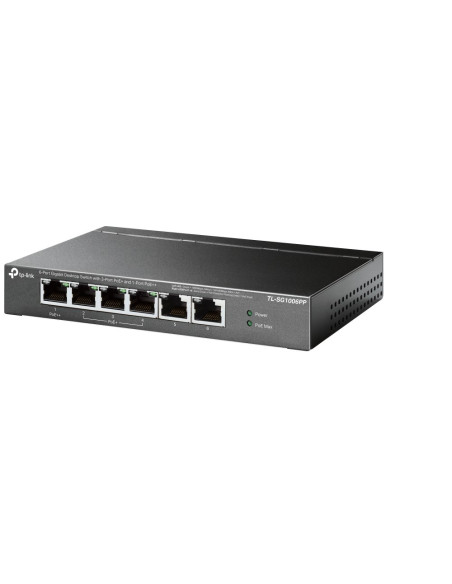Switch Tp-Link Tl-Sg1006Pp Gigabitowy Przełącznik Typu Desktop, 6 Portów, W Tym 3 Porty Poe+ I 1 Port Poe++