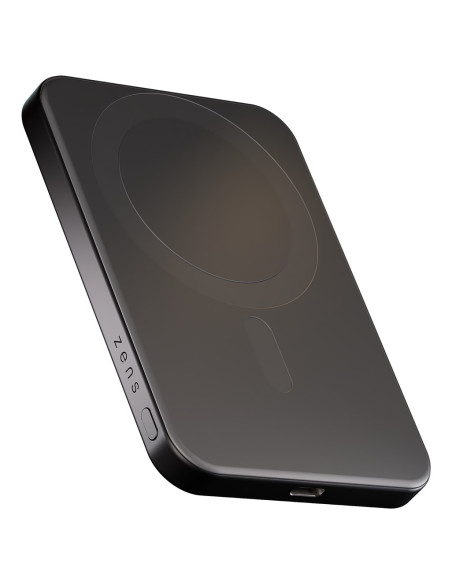 Zens Slim Qi2 Aluminium Powerbank - Magnetyczny Powerbank 5000 Mah Kompatybilny Z Magsafe I Qi2 (Black)