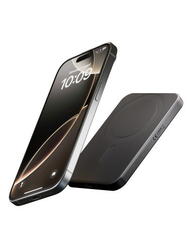Zens Slim Qi2 Aluminium Powerbank - Magnetyczny Powerbank 5000 Mah Kompatybilny Z Magsafe I Qi2 (Black)