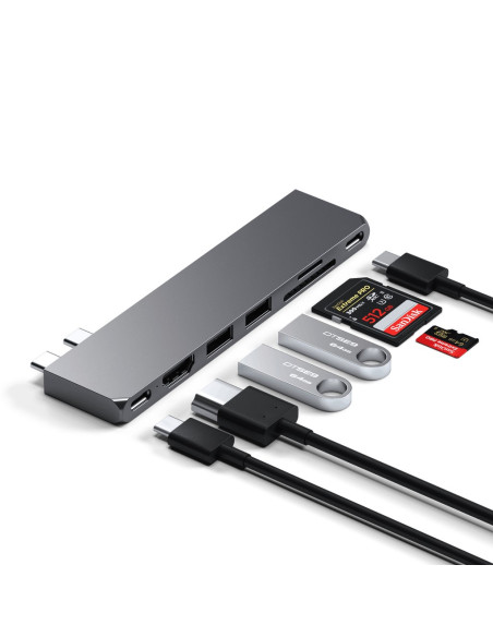 Hub Satechi Type-C Pro Hub Slim Gwiezdna Szarość - Smukła Obudowa