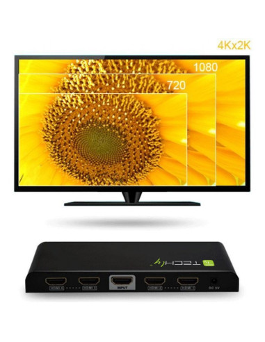 Rozgałęziacz Telewizyjny Techly Idata Hdmi-4K4 4X Hdmi
