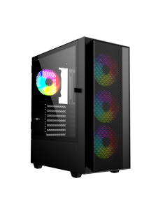 Gembird Obudowa Fornax 4000 Midi-Tower (2X Usb 3.0, 1X Usb 2.0, Hd Audio, Szklany Panel Boczny, Podświetlenie Argb) Czarna