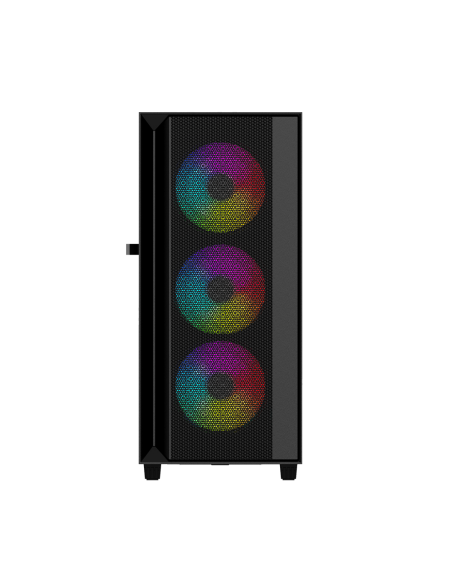 Gembird Obudowa Fornax 4000 Midi-Tower (2X Usb 3.0, 1X Usb 2.0, Hd Audio, Szklany Panel Boczny, Podświetlenie Argb) Czarna