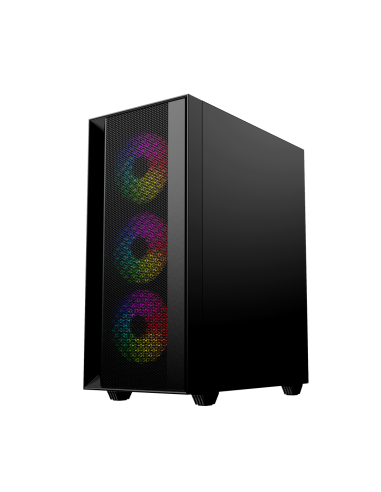 Gembird Obudowa Fornax 4000 Midi-Tower (2X Usb 3.0, 1X Usb 2.0, Hd Audio, Szklany Panel Boczny, Podświetlenie Argb) Czarna