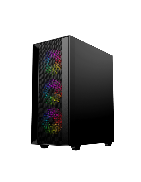 Gembird Obudowa Fornax 4000 Midi-Tower (2X Usb 3.0, 1X Usb 2.0, Hd Audio, Szklany Panel Boczny, Podświetlenie Argb) Czarna