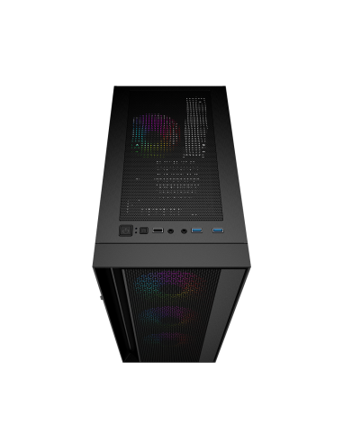 Gembird Obudowa Fornax 4000 Midi-Tower (2X Usb 3.0, 1X Usb 2.0, Hd Audio, Szklany Panel Boczny, Podświetlenie Argb) Czarna