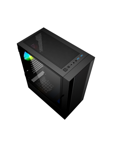 Gembird Obudowa Fornax 4000 Midi-Tower (2X Usb 3.0, 1X Usb 2.0, Hd Audio, Szklany Panel Boczny, Podświetlenie Argb) Czarna