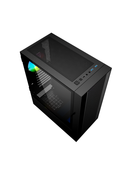 Gembird Obudowa Fornax 4000 Midi-Tower (2X Usb 3.0, 1X Usb 2.0, Hd Audio, Szklany Panel Boczny, Podświetlenie Argb) Czarna