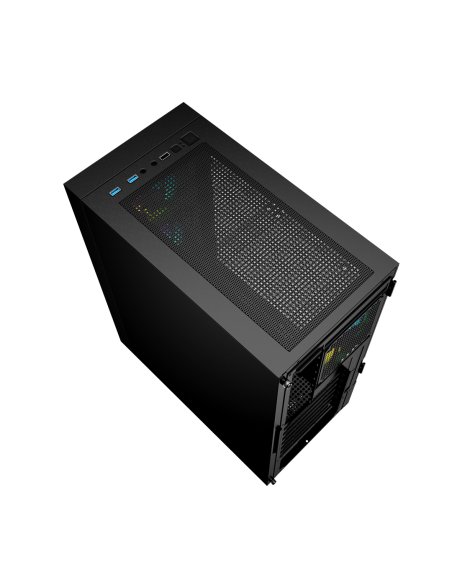 Gembird Obudowa Fornax 4000 Midi-Tower (2X Usb 3.0, 1X Usb 2.0, Hd Audio, Szklany Panel Boczny, Podświetlenie Argb) Czarna