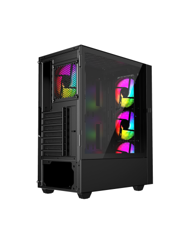 Gembird Obudowa Fornax 4000 Midi-Tower (2X Usb 3.0, 1X Usb 2.0, Hd Audio, Szklany Panel Boczny, Podświetlenie Argb) Czarna
