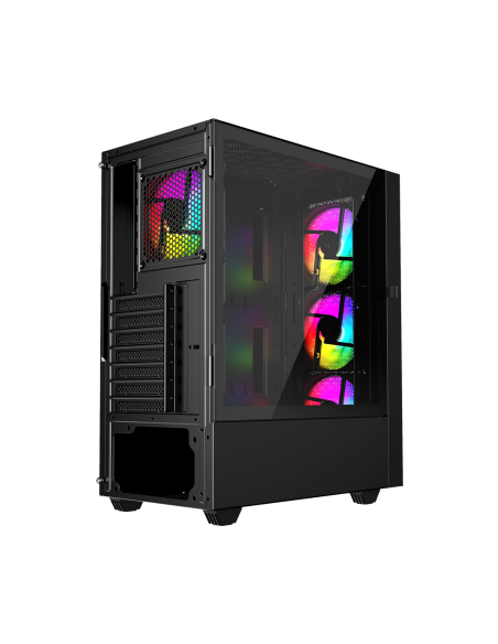Gembird Obudowa Fornax 4000 Midi-Tower (2X Usb 3.0, 1X Usb 2.0, Hd Audio, Szklany Panel Boczny, Podświetlenie Argb) Czarna