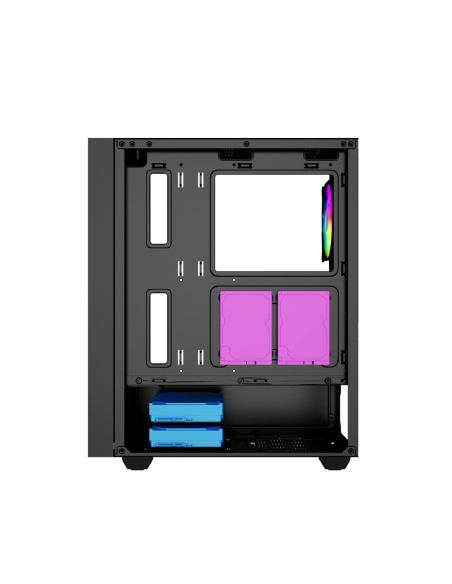 Gembird Obudowa Fornax 4000 Midi-Tower (2X Usb 3.0, 1X Usb 2.0, Hd Audio, Szklany Panel Boczny, Podświetlenie Argb) Czarna
