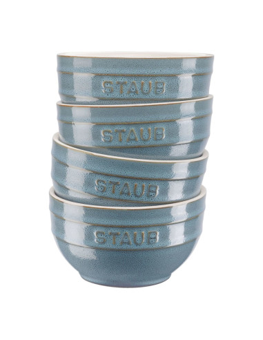 Staub Ceramique Zestaw Misek 0,7 L Okrągły Ceramika Turkusowy 4 Szt.