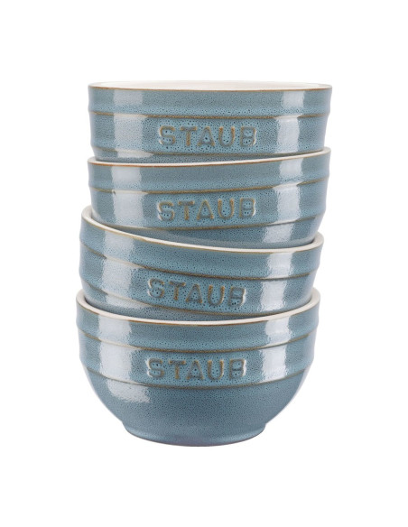 Staub Ceramique Zestaw Misek 0,7 L Okrągły Ceramika Turkusowy 4 Szt.