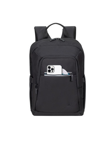 Rivacase Plecak Na Laptop 13,3-14 Alpendorf Eco, Czarny, Materiał Wodoodporny, Eko Rpet, Kieszenie Na Smartfon, Dokum.,Akces.